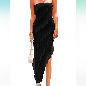 Elegant Black Ruffle Dress